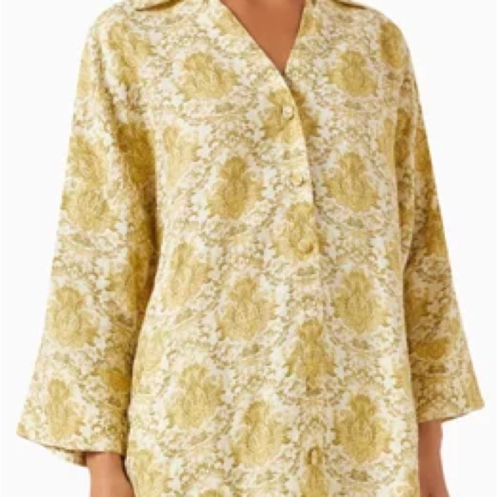 Morton Mac - Lora Printed Mini Shirtdress in Linen